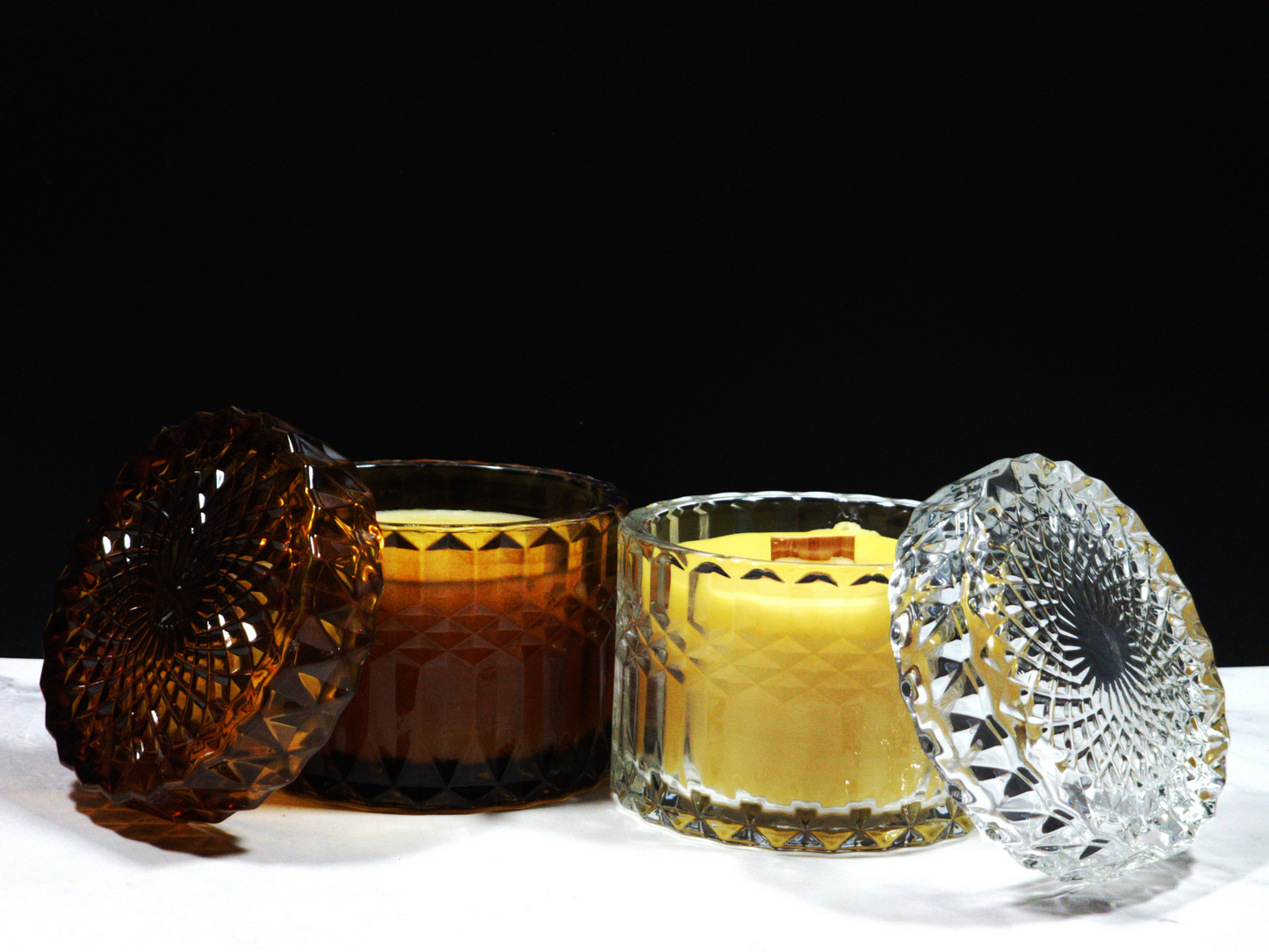100% Pure American Beeswax Candle | Crystal Vessel 7oz
