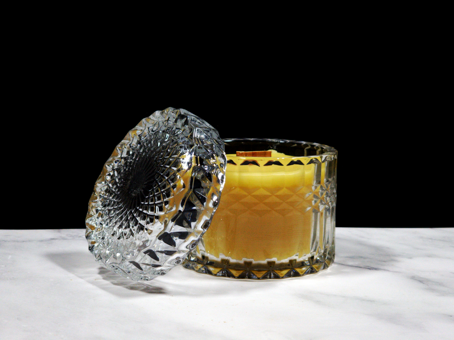 100% Pure American Beeswax Candle | Crystal Vessel 7oz